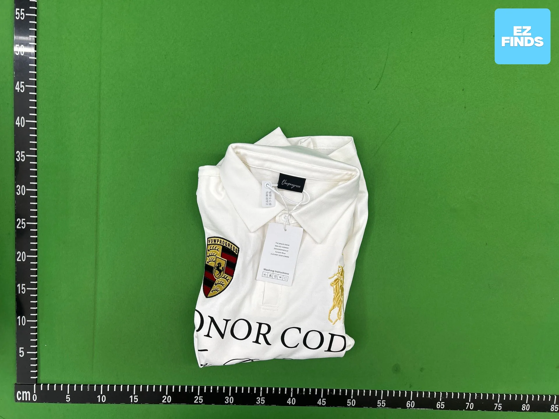 Vowprogress "Deer Hunter" Ghost Rider Gilded Waist-Cinching Embroidered Racing Polo Long Sleeve QC