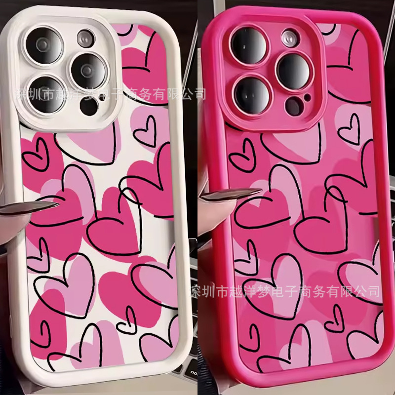 Cross-Border New Heart Iphone17Pro Mobile Phone Case 16/15/14/13 Tianyan Ladder 12 Apple 11Xsma