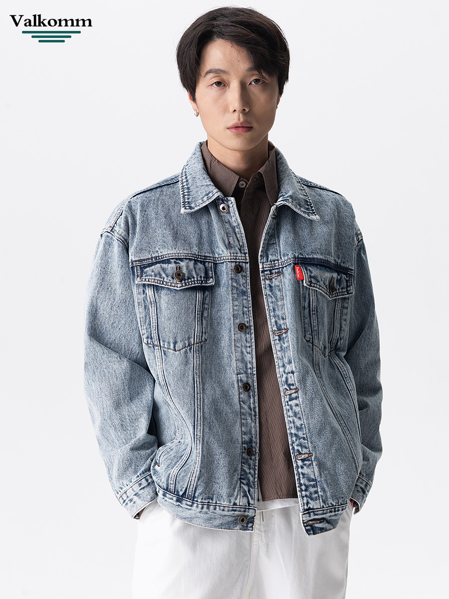 Laikemian 2025 Autumn New American High Street Retro Jacket High-End Casual Denim Jacket for Men