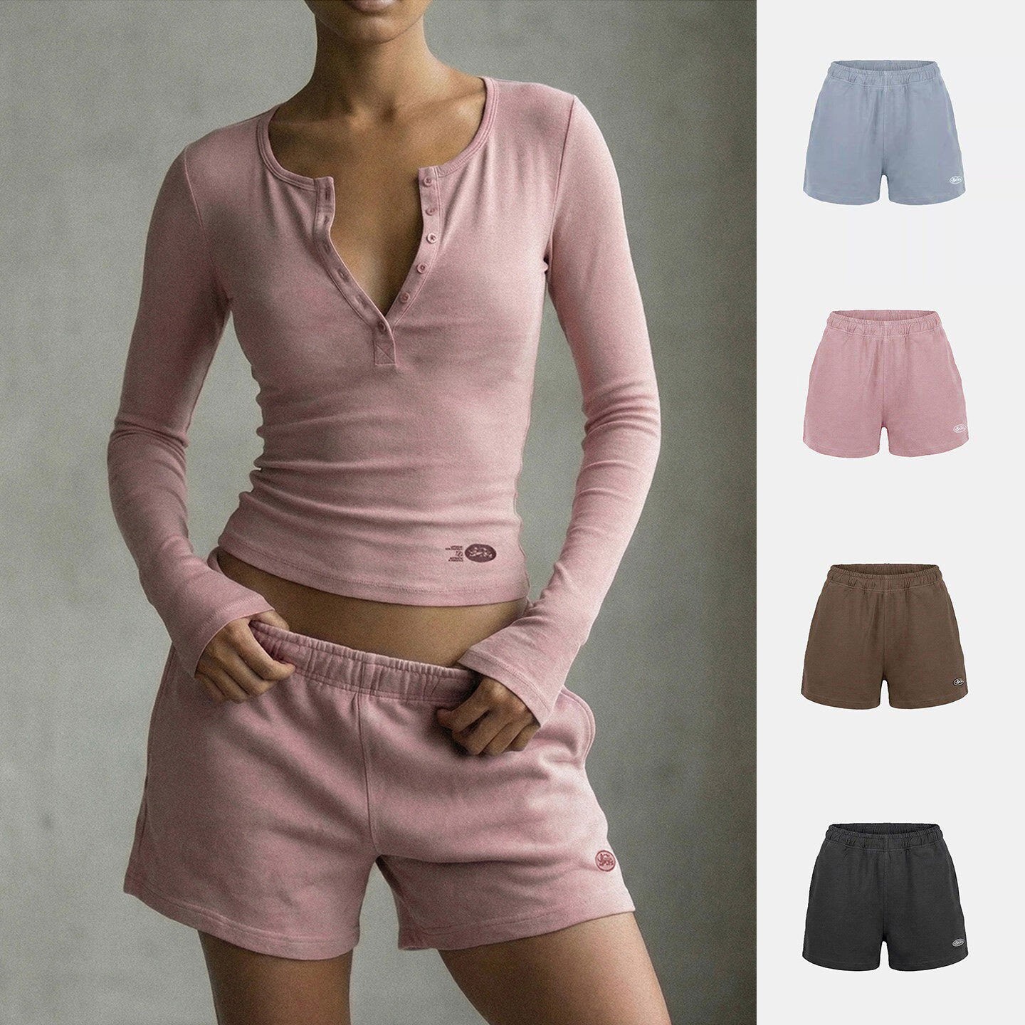 Badblood Bcac Series Spicy Girl Casual Sports Shorts for Women, Niche Simple Solid Color Three-Quarter Shorts, Trendy Hot Pants