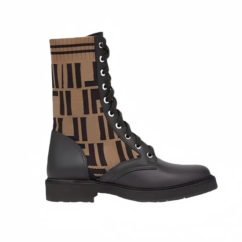 In-Stock Autumn and Winter New Mid-Calf Martin Boots for Women, Thick-Soled Height-Increasing Fashion Versatile Letter High Version Sock Boots