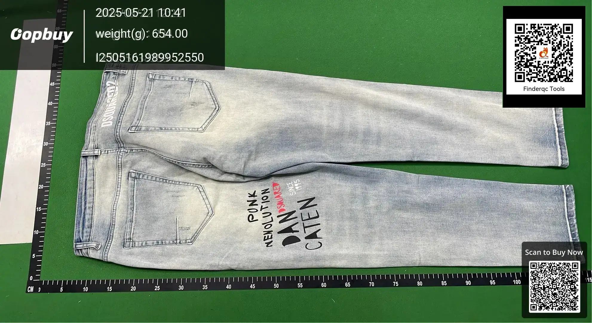 European and American Fashion Brand Original New Stretch Three-Dimensional Color Printed Ripped Jeans Men's Slim-Fit Small Straight Trendy Pants