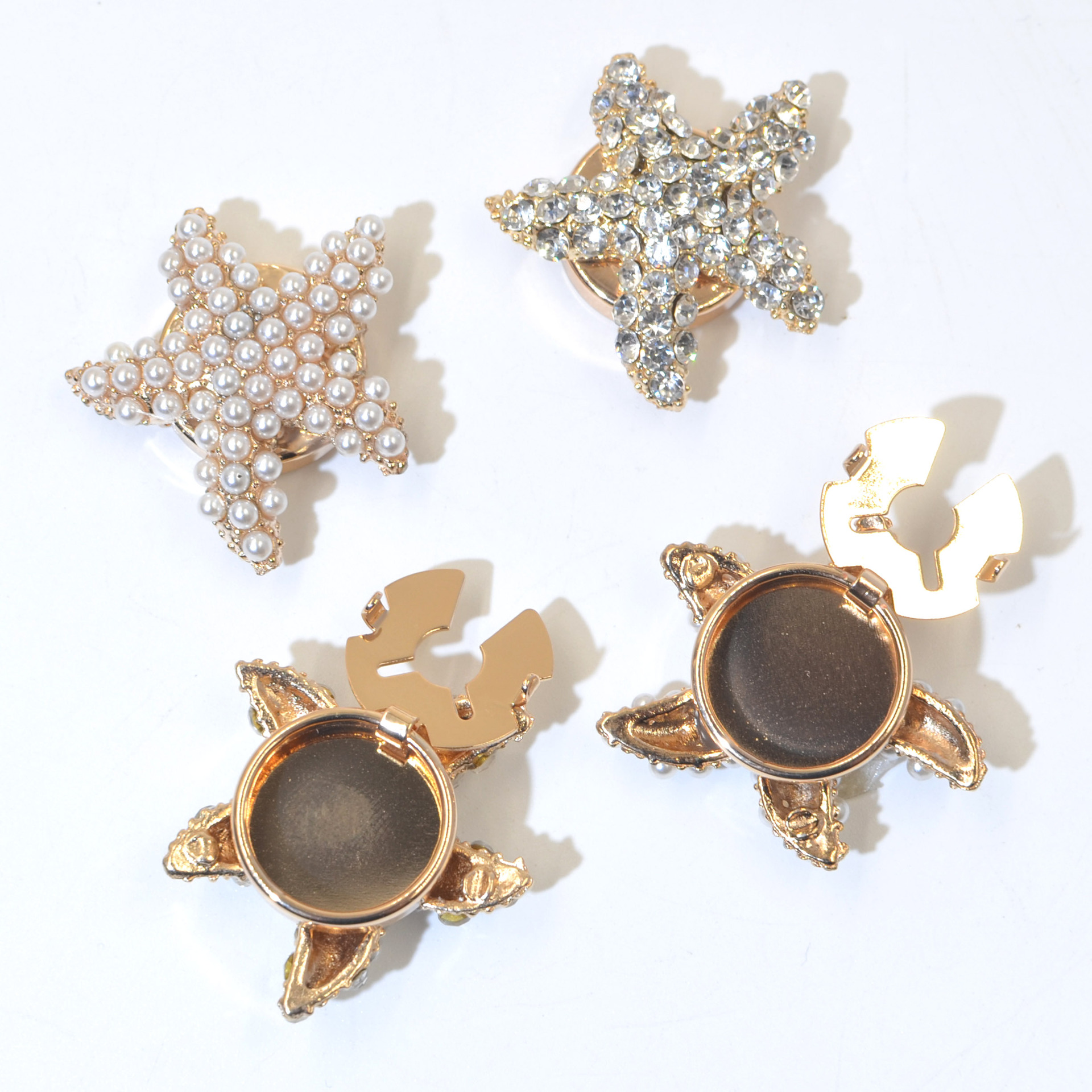 Button Cover Starfish Button Fashion Button Lid Rhinestone Cufflinks Turtle Buckle Set Clamp Accessory Accessories