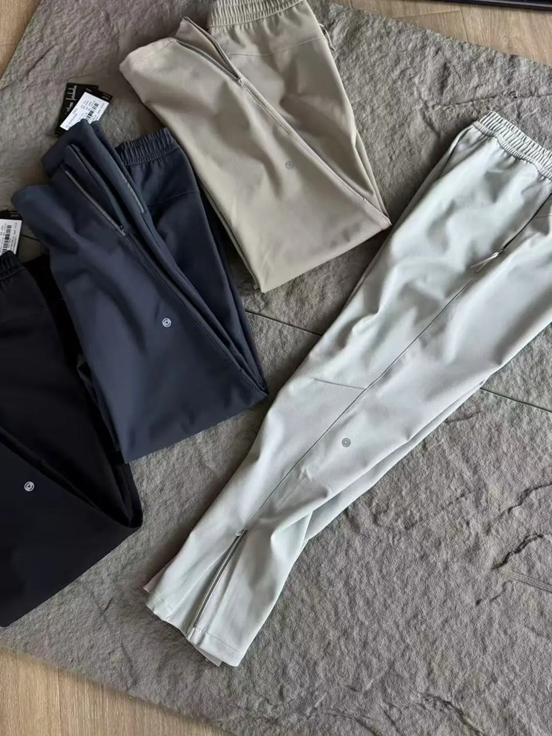 Lulu's same style side zipper soft shell assault pants for men and women, autumn tapered straight leg pants, outdoor running sports pants