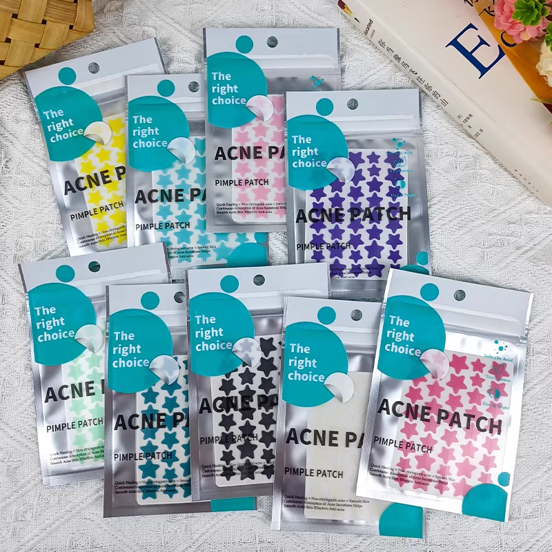Japanese Koushitsu Star-Shaped Acne Patches for Acne Removal, Acne Scar Repair, Soothing, Lightweight, Acne-Clearing Hydrocolloid, Breathable, and Pus-Absorbing