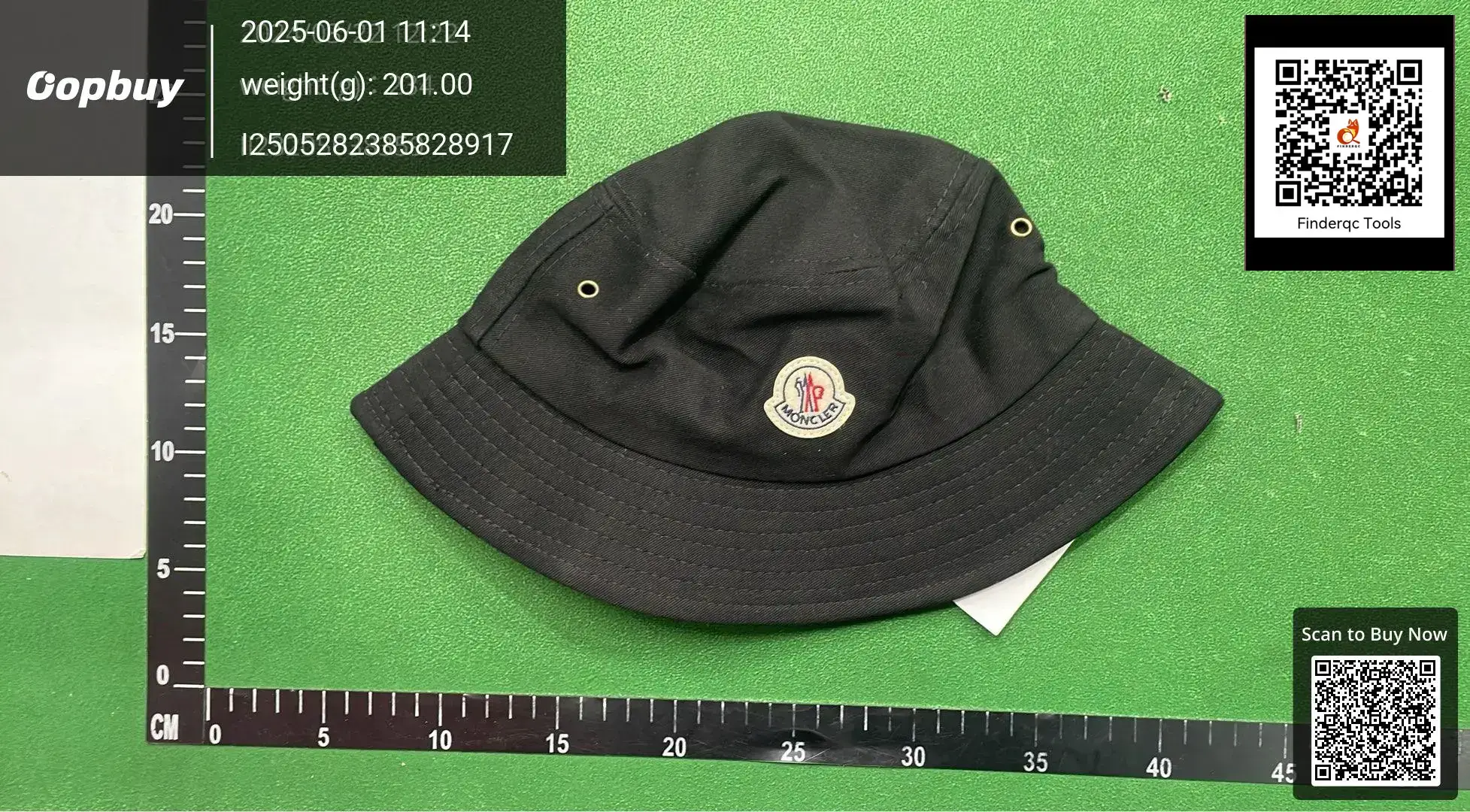 Moncler Black Embroidered Bucket Hat