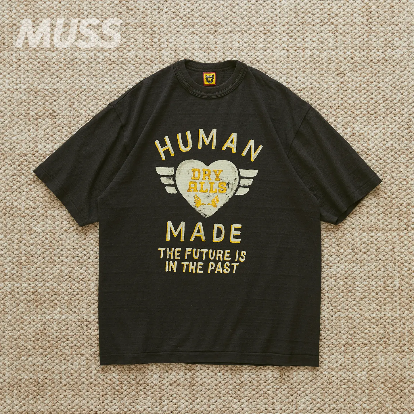 In Stock Human Made Made in Japan Heart Duck letter Print Slub Cotton Casual Short Sleeve T-Shirt