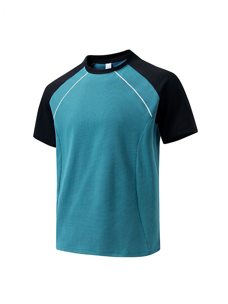 Cross-Border Summer New Style Quick-Drying Breathable Men's Short-Sleeved T-Shirt Sports Casual Round-Neck Thin Trendy Fitness Top