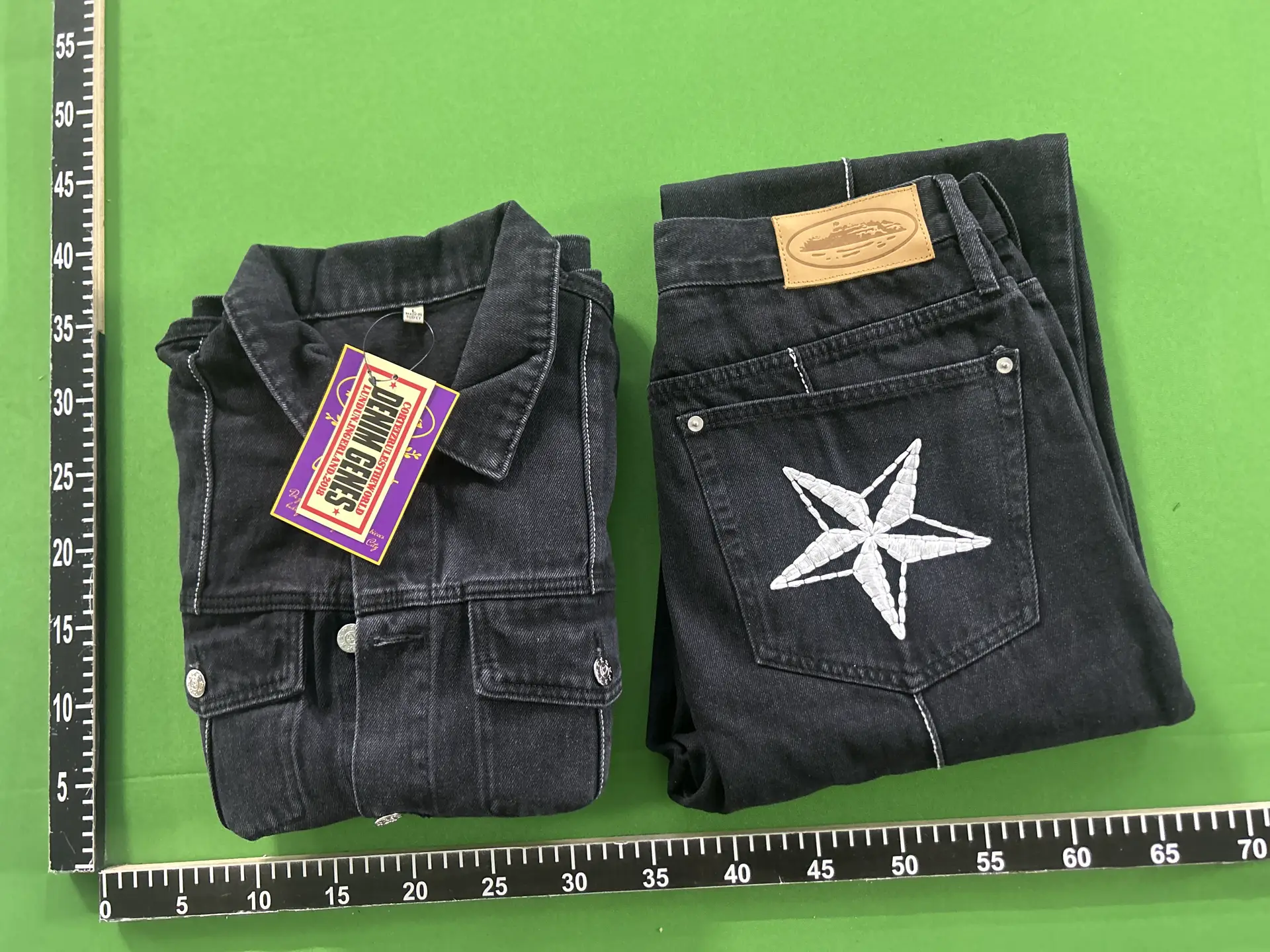 Denim Genes Black Denim Jacket and Jeans Set