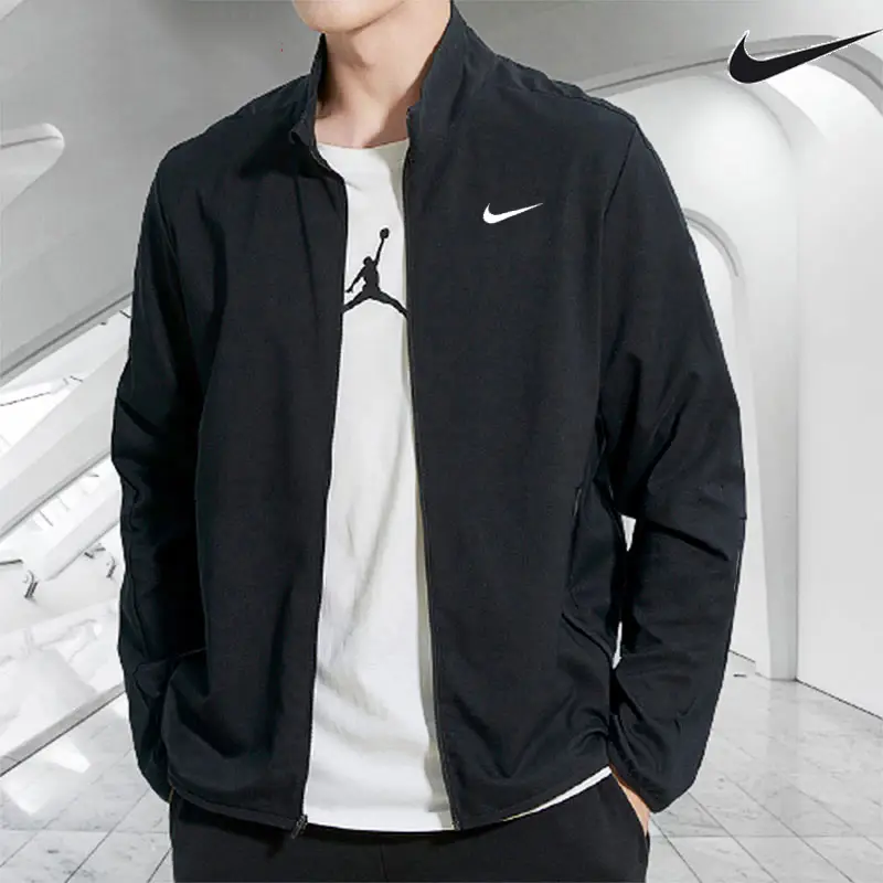 Nike Men's Stand Collar Woven Casual Outwear Loose Jogger Pants pants Spring Sports Running Fitness Men Suit