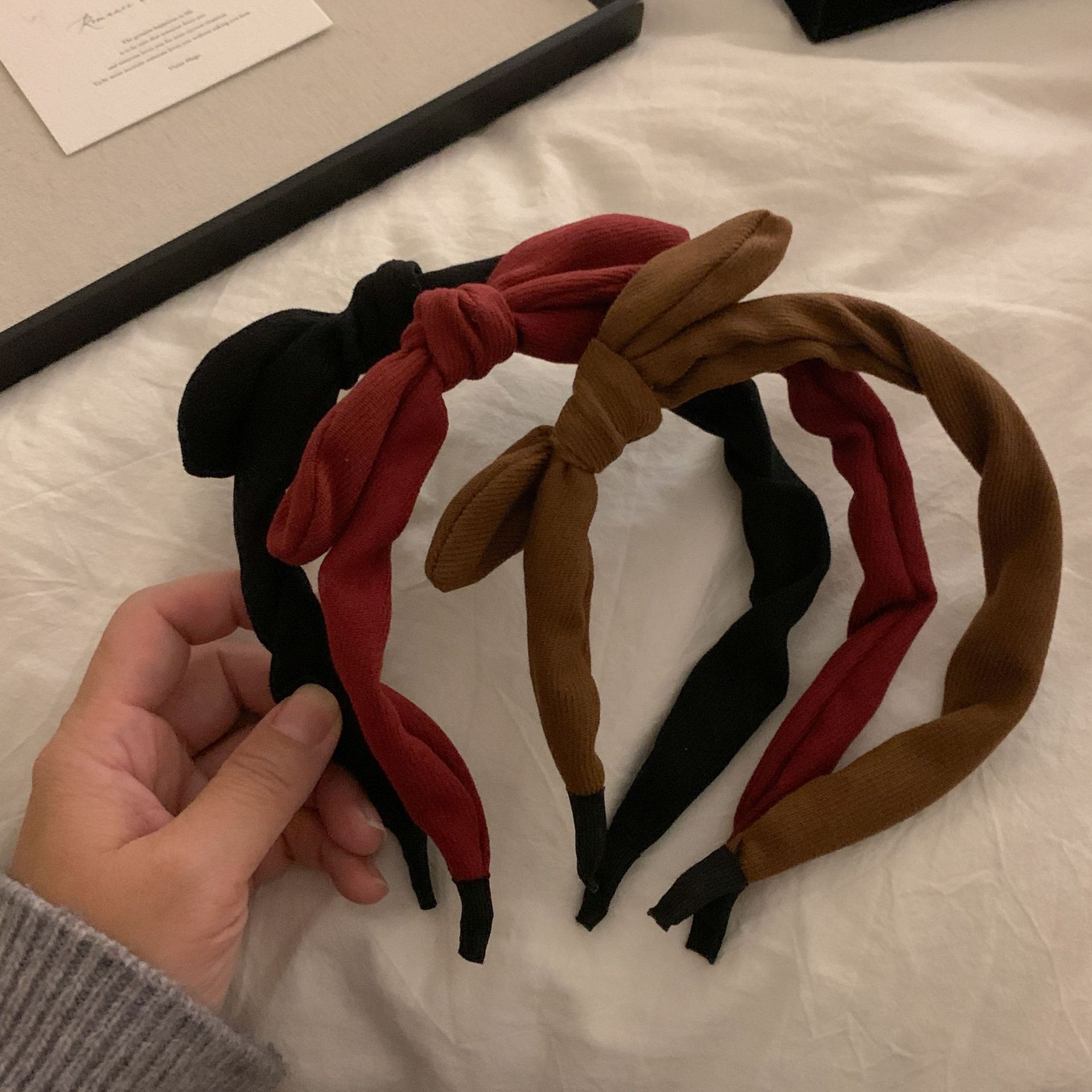 Elegant suede bow headband women's thin face wash hairpin high-grade pressure hair headwear new hair accessories headband