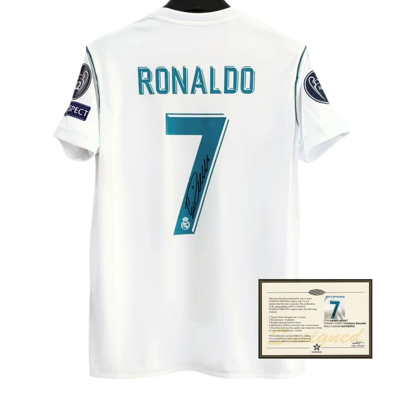 17-18C Ronaldo Signed Jersey Retro Football Jersey Soccer Jersey