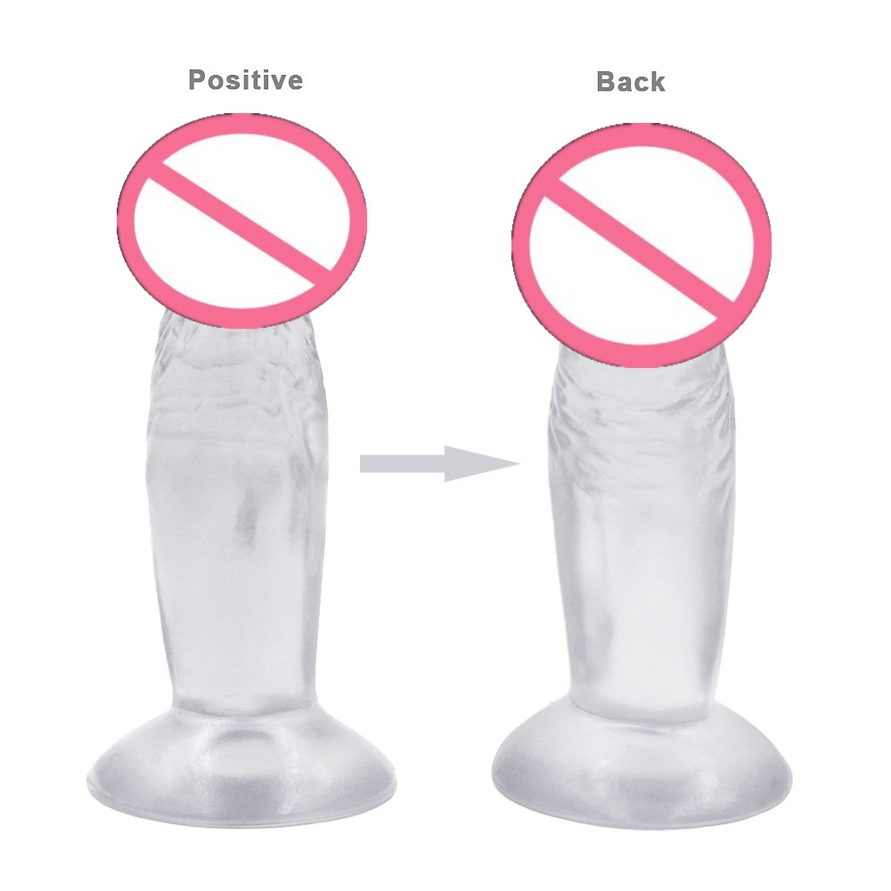 Mini Suction Cup Realistic Dildo Anal Plug Ultra-Soft Masturbator for Beginners Multi-Color Crystal Fake Penis