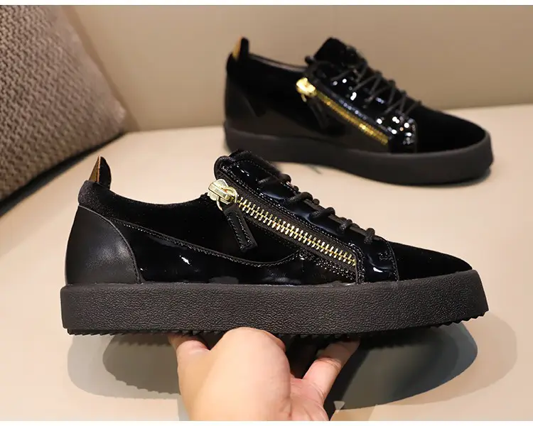 European and American 2025 New Trendy Shoes Gz-C Low-Top Casual Shoes with Gold Lettering, White Lug Sole Gz Men's Sneakers