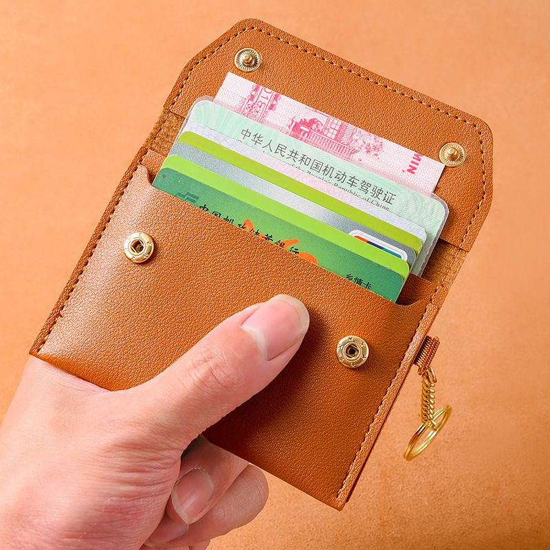 Ultra-thin Card Holder Women's Small Mini Keychain All-in-One Coin Purse Simple Certificate Card Holder Multifunctional Card Holder