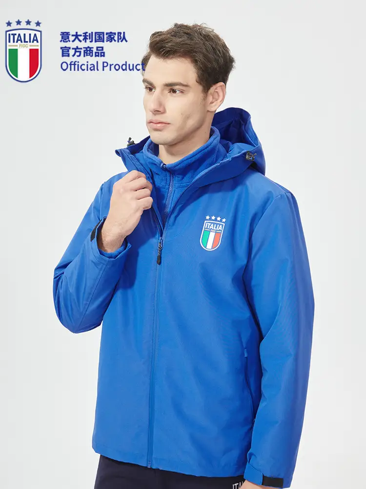 [Official Authentic] Italian National Team丨Dark Blue New arrival Three-In-One Jacket for Men and Women Heattech