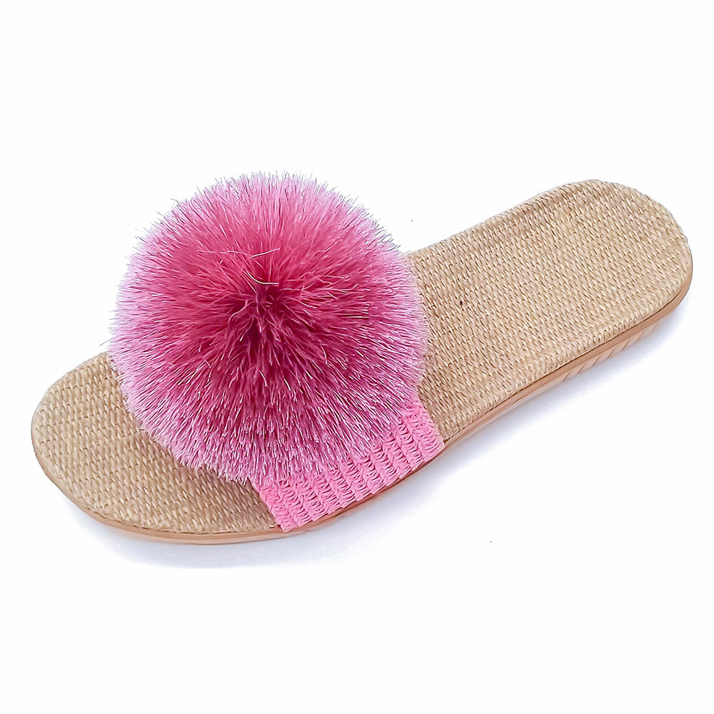 Linen Slippers Women's Outfit Spring and Summer New Home Indoor Wood Flooring Four Seasons Cotton and Linen Slippers Fashion Slippers for Women