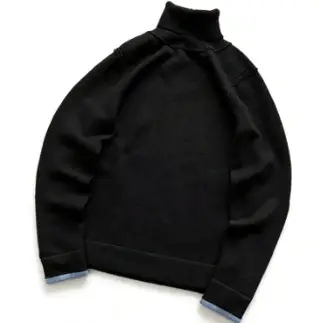 Front Left Sleeve with Two-Tone Turtleneck Sweater Design 11121619