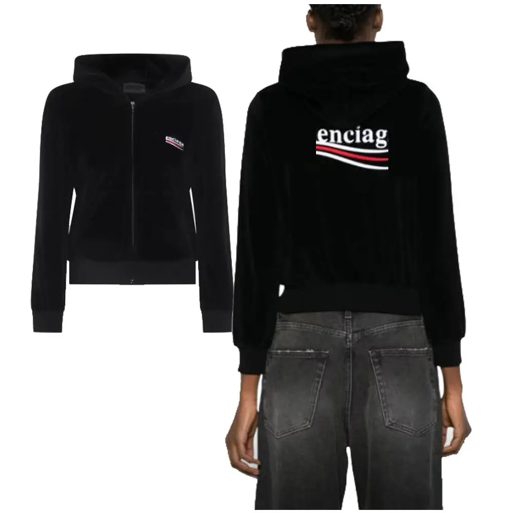 B Brand High-End Paris New Embroidered Zip-Up Hoodie Unisex Loose Sweatshirt Jacket B Brand Zipper