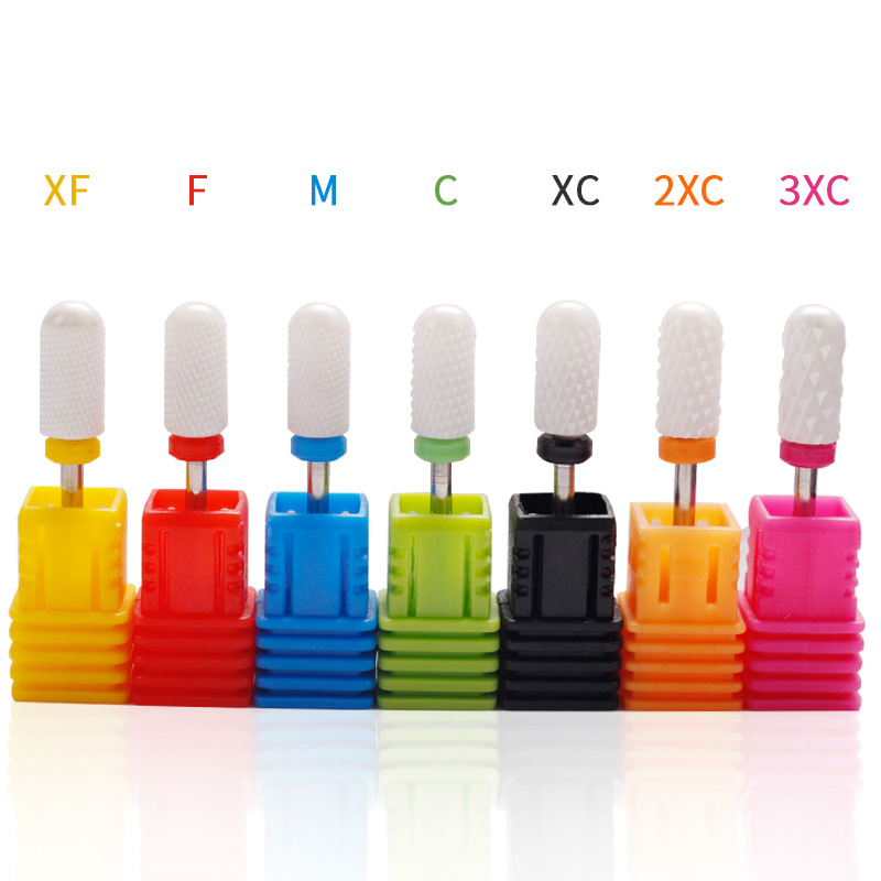 Nail Art Ceramic Grinding Head Single Ceramic Cylindrical Round Head Electric Nail Grinder Tool Ceramic Drill Bit