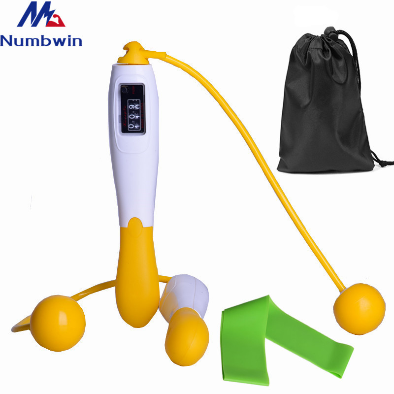 Calorie counting cordless rope skipping four-piece fitness exercise fat burning wireless ball latex elastic belt hip abuse ring