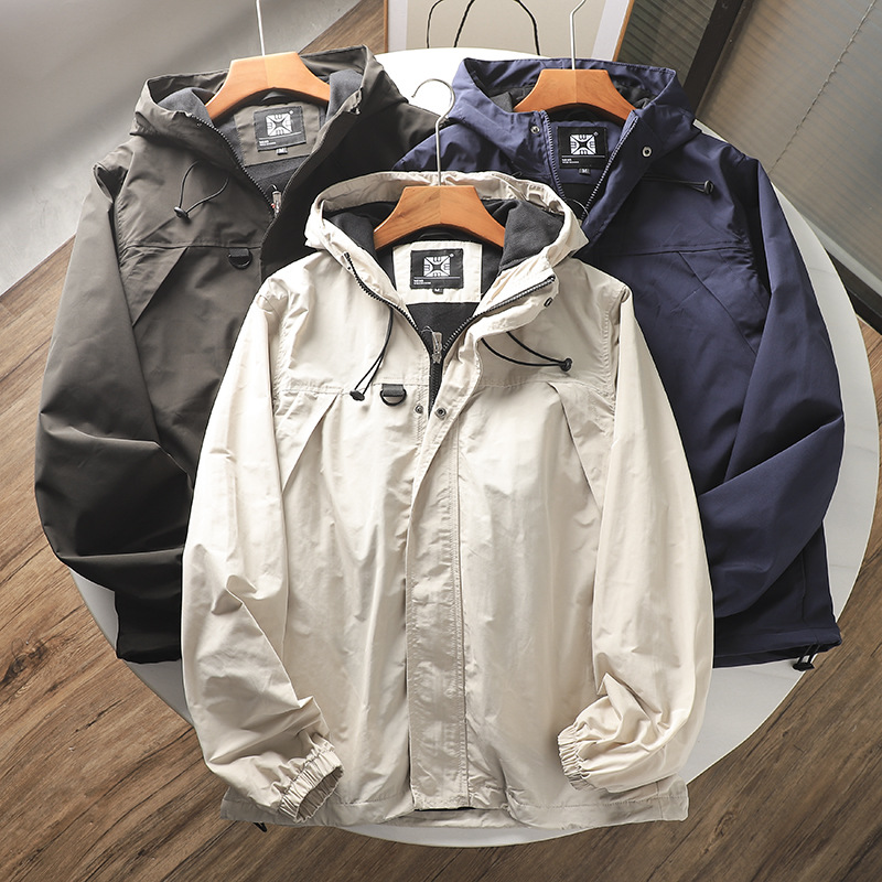 Top Quality! Professional Outdoor Autumn Clothing, Water-Resistant Workwear, Men's Hooded Long-Sleeve Jacket