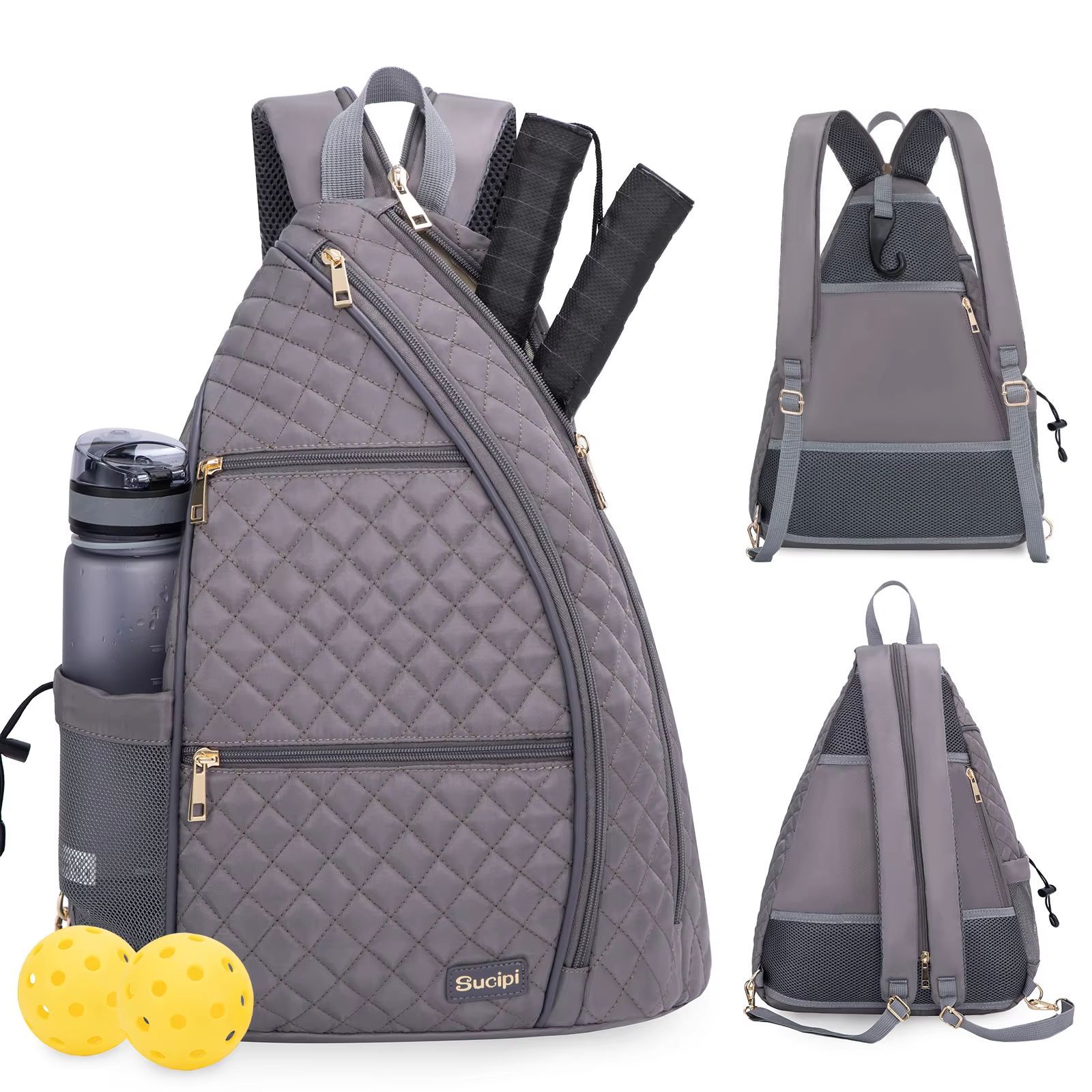 Cross-Border Customized Large-Capacity Pickleball Backpack Outdoor Sports Polyester Tennis Bag Waterproof Simple Pickleball Racket Bag
