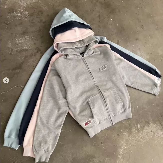 Basic Style Zipper Jacket Hip Hop Y2K New Nofs Embroidered Hoodie Zipper Jacket