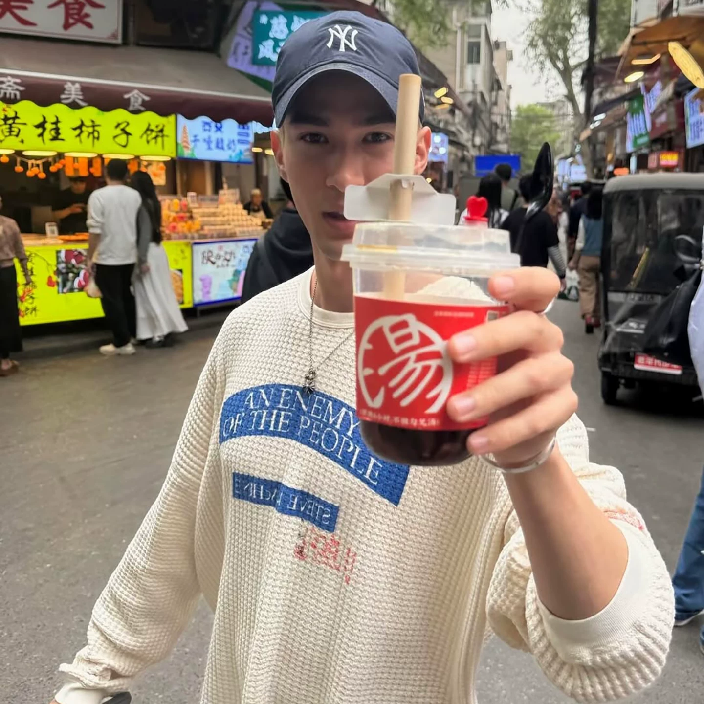 「Same Style as Mika/Pp, in Stock」Paly Hollywood 25Ss Waffle Print Washed Long Sleeves