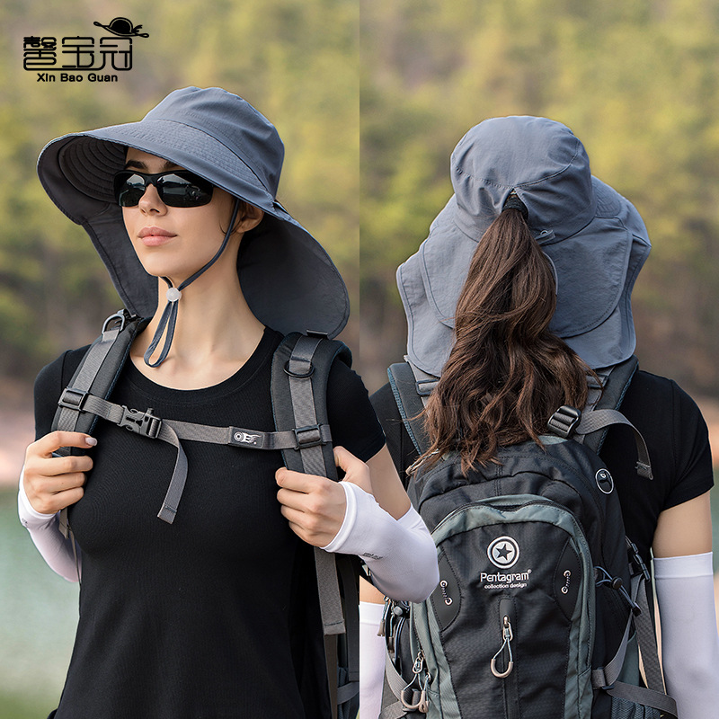 8062 European and American Summer Hat Children's Mountaineering Big Eaves Fisherman Hat Summer Travel Sunscreen Sun Hat Outdoor Sun Hat