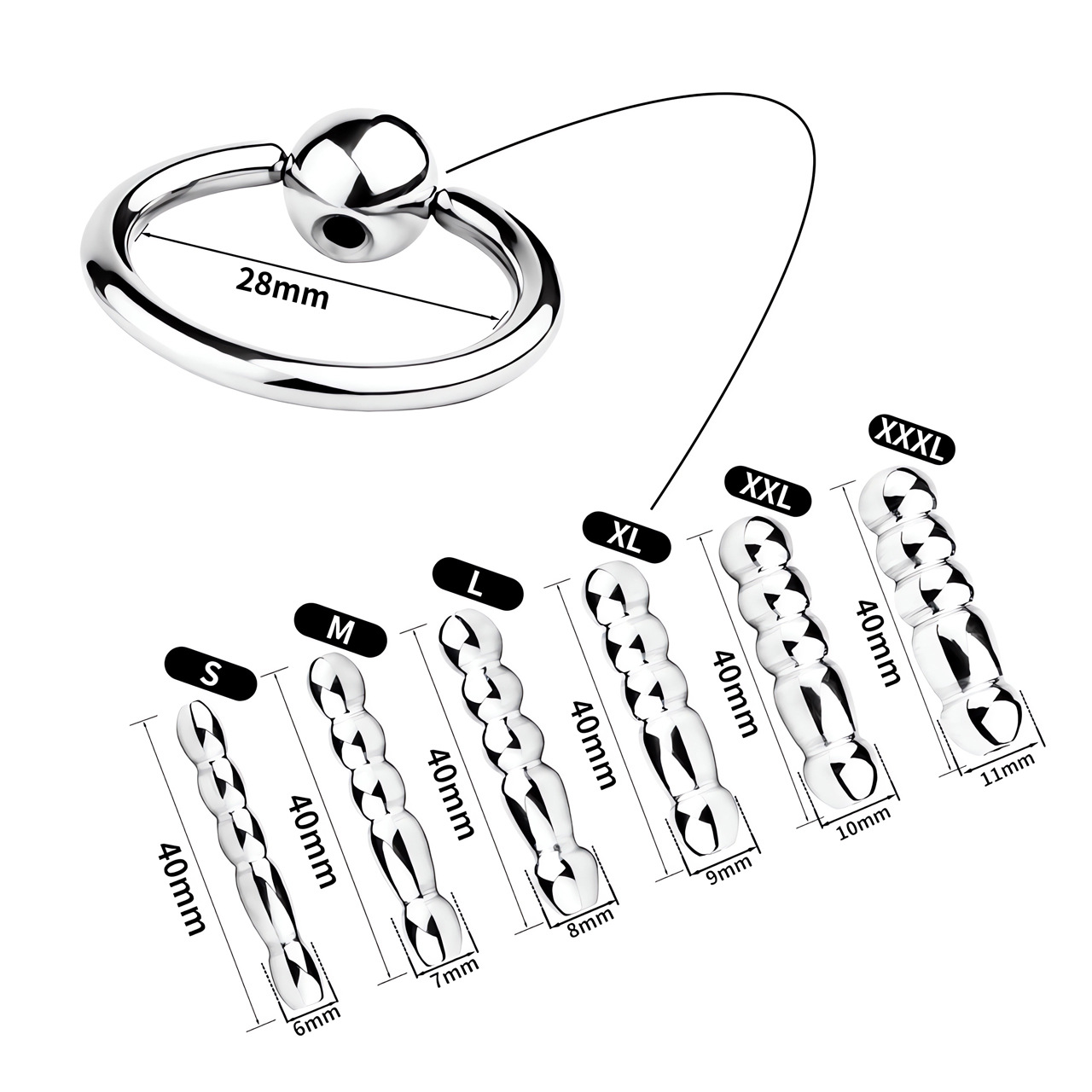 FRRK-209 fourth generation prostate bead massager anal plug metal hollow sex props