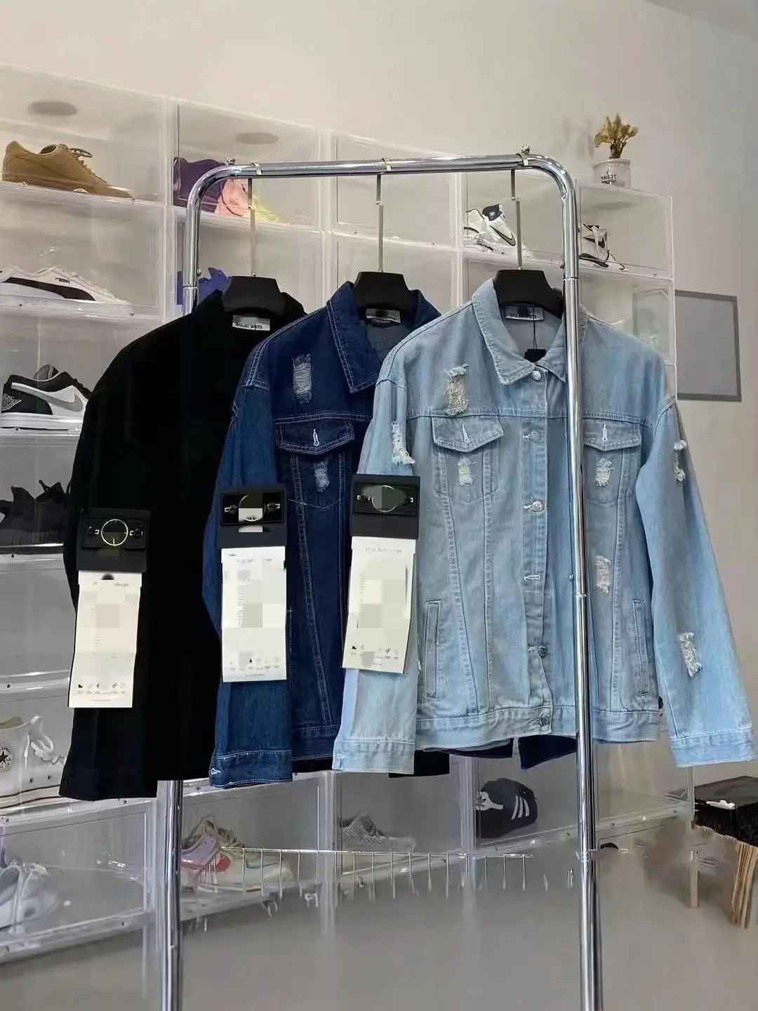 Cross-Border High Version Spring and Autumn Stone Embroidered Logo Denim Jacket Men's Retro Ripped Handsome Casual Trendy Brand Versatile Clothing