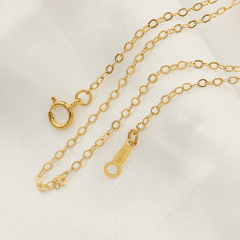 American 14K gold-coated finished chain cross chain O-shaped flat chain clavicle chain thick 1.3 mm-14/20GF