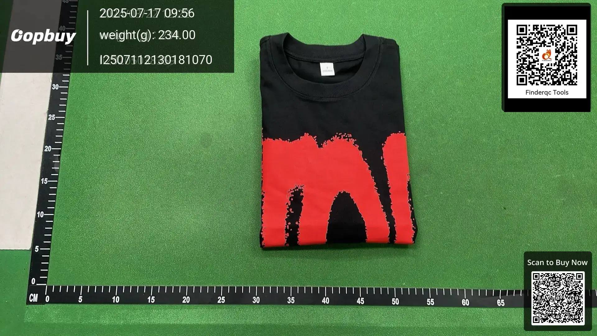 Black T-Shirt with Red Graphic Print