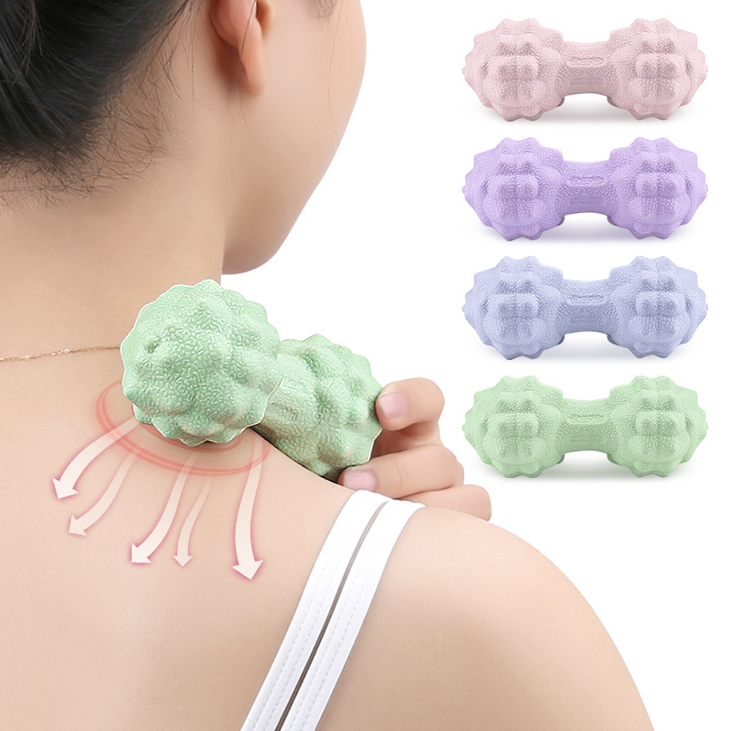 TPR Peanut Fascia Ball Waist Back Plantar Bionic Bump Massage Stretched Exercise Decompression Yoga Hedgehog Double Ball