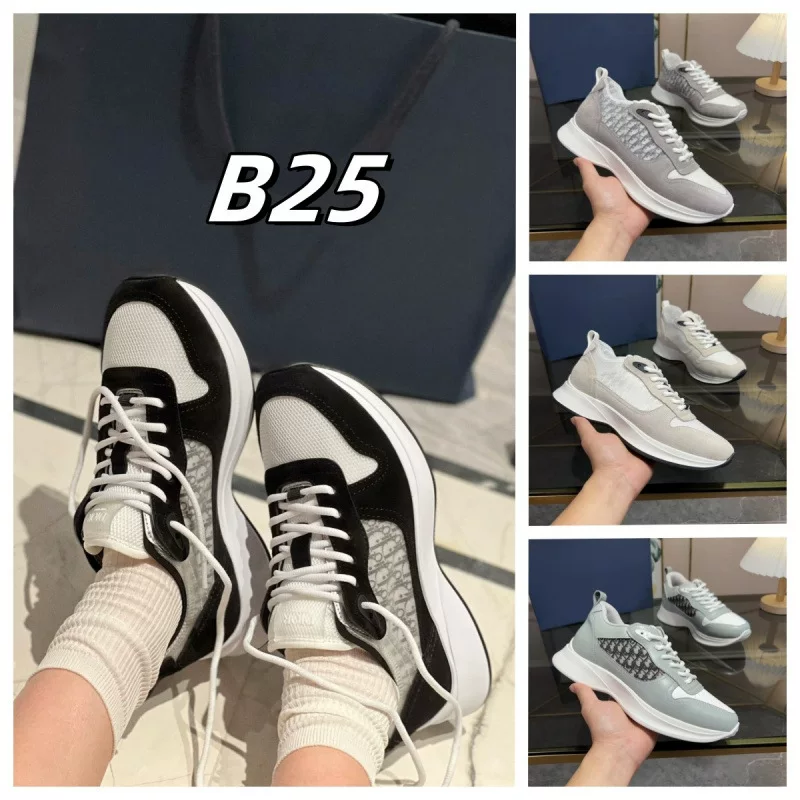 High-Quality B25 Shoes with Lettering, Low-Top Men's Shoes with Monogram Embroidery, Thick-Soled Fashionable Sports Casual Shoes QC-foto van TAOBAO op Qualit.ly