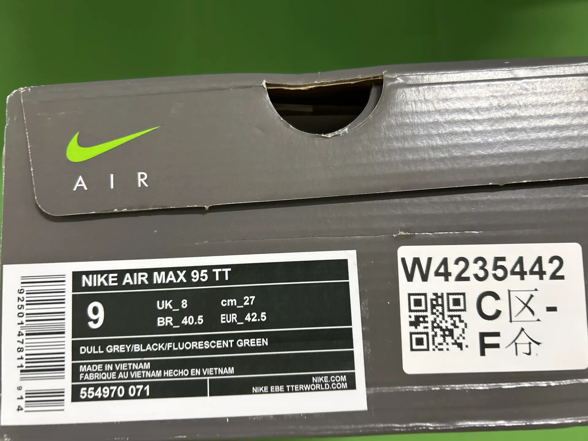 Nike Air Max 95 TT Dull Grey/Black/Fluorescent Green