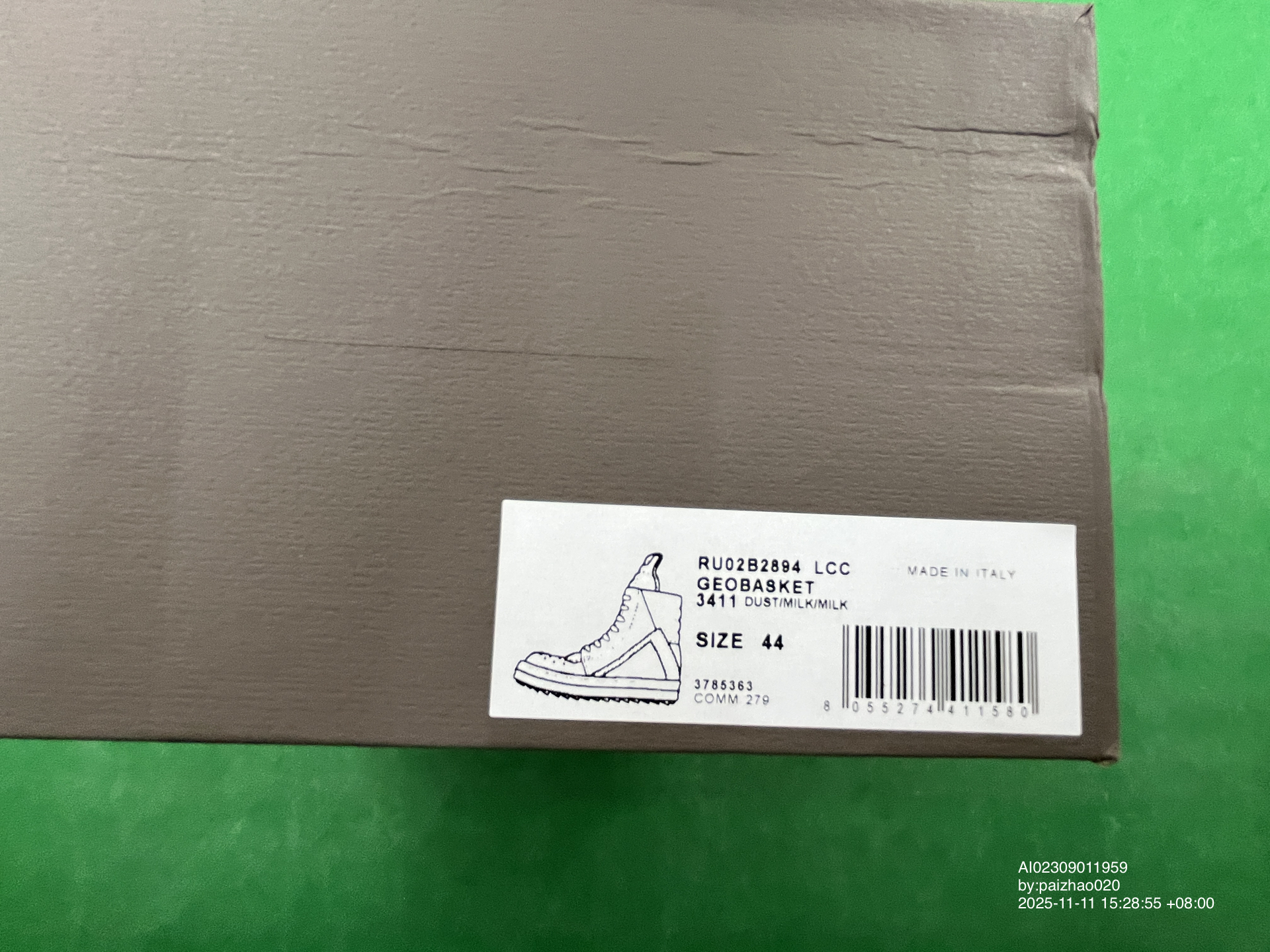 Rick Owens GEO BASKET 3411 Dust/Milk/Milk