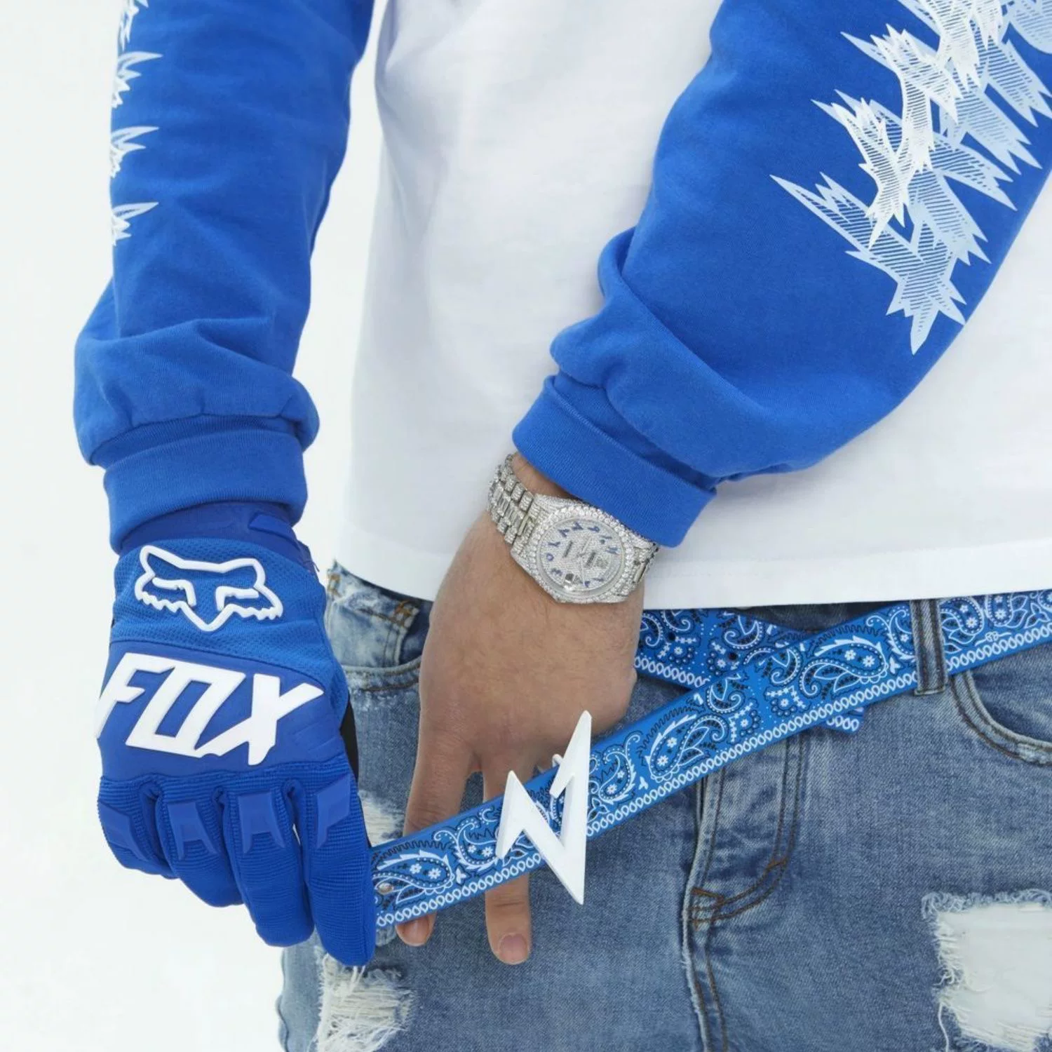 【Vaka Typeshyt】2025Fw Blue Paisley Pattern Belt Genuine Leather Belt for Men and Women Foto QC de TAOBAO na Qualit.ly