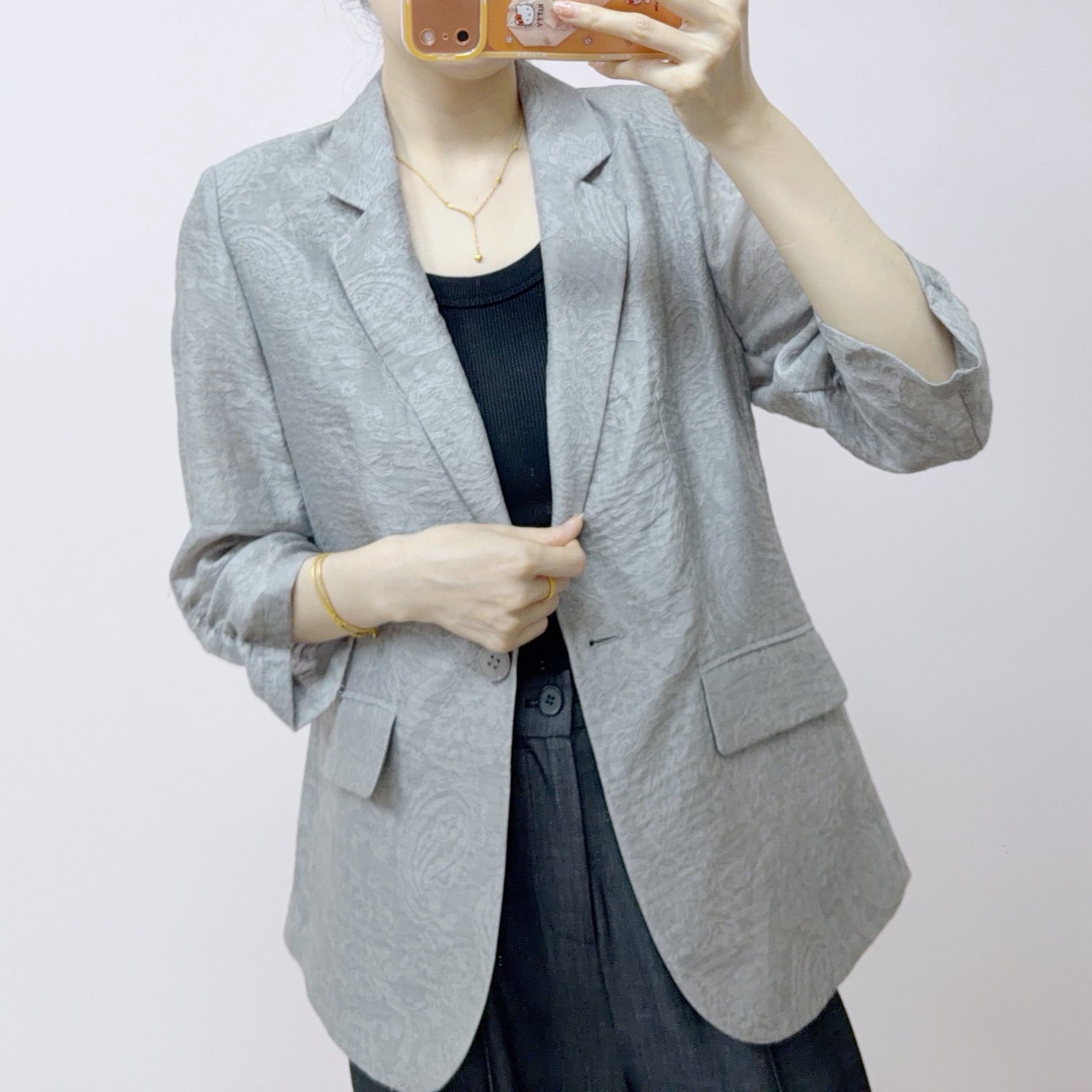 2020265 New Spring and Autumn Korean Style Fashionable Lapel Printed Short Commuter Versatile Casual Blazer 611
