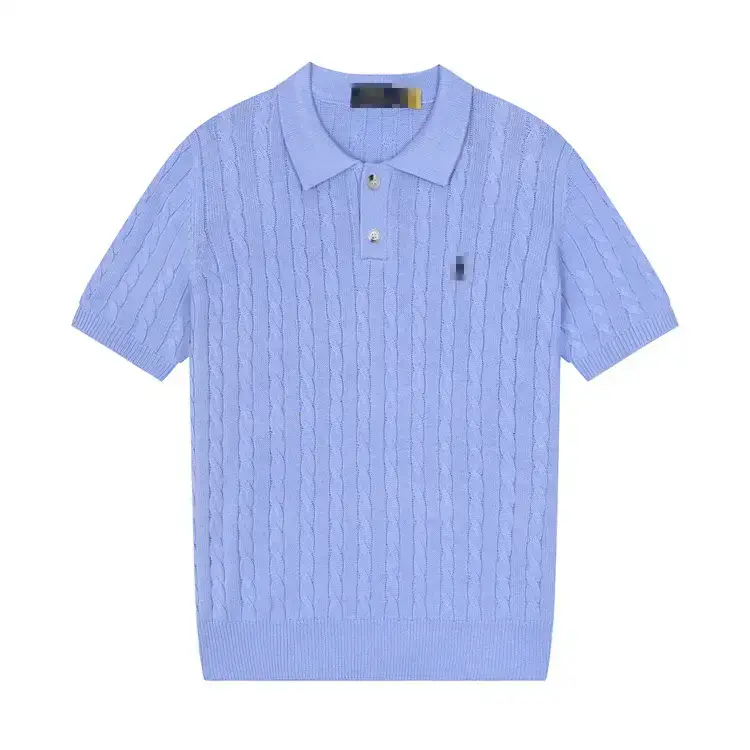 2025 Summer New arrival K-style Short-Sleeved Knitting pure cotton Men pure color Men's Lapel Shirt Casual Thin Style silm Top