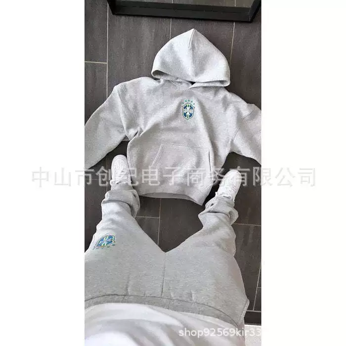Personalized street style autumn hooded badge printed loose