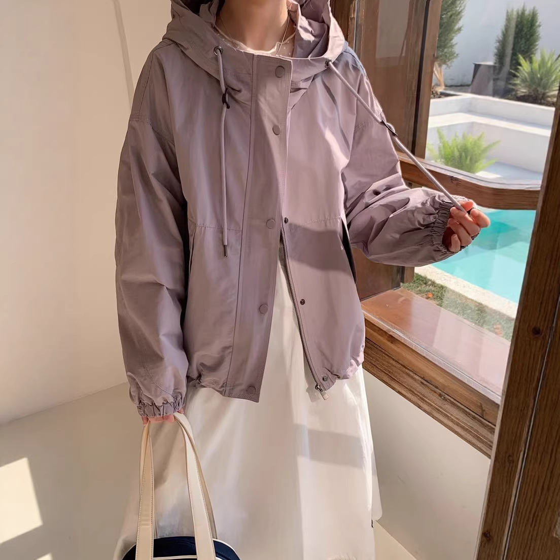 Korean Style Hooded Loose Jacket for Women 20256 Spring New Style Casual Jacket Versatile Jacket