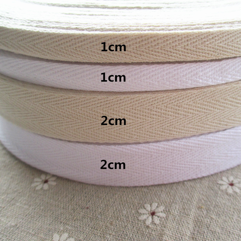 Factory spot clothing cotton ribbon/cotton herringbone belt White/bleached/Black single character/double character
