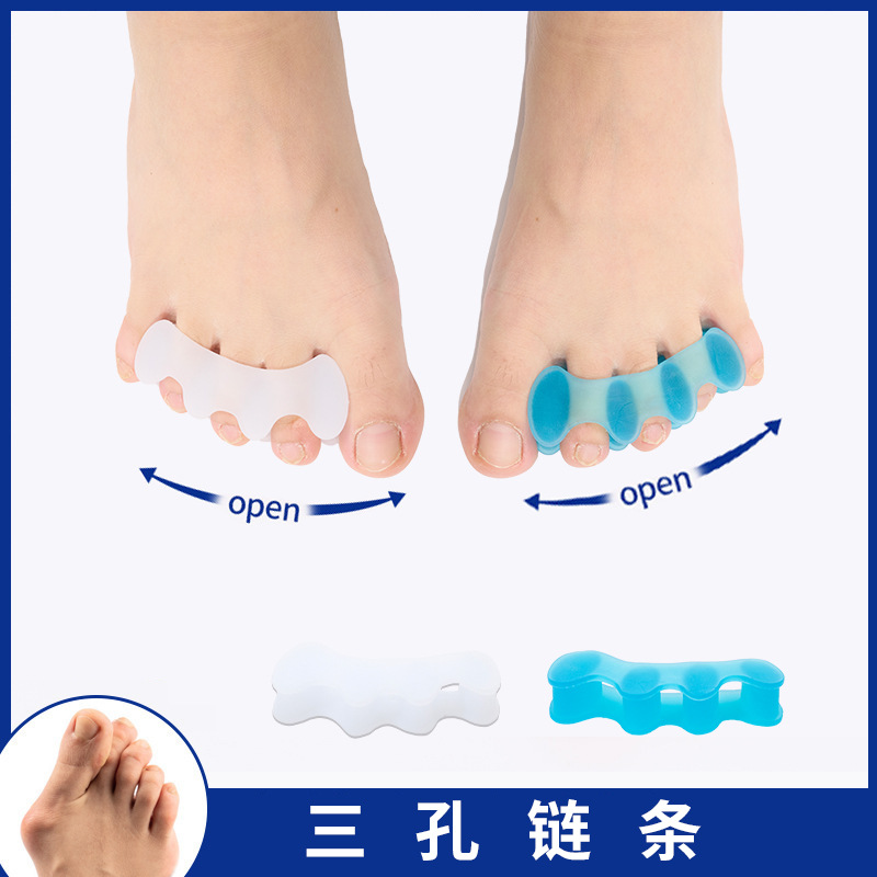 in stock toe separator silicone orthosis big mother finger three-hole fixed toe splitter cross-border toe correction artifact