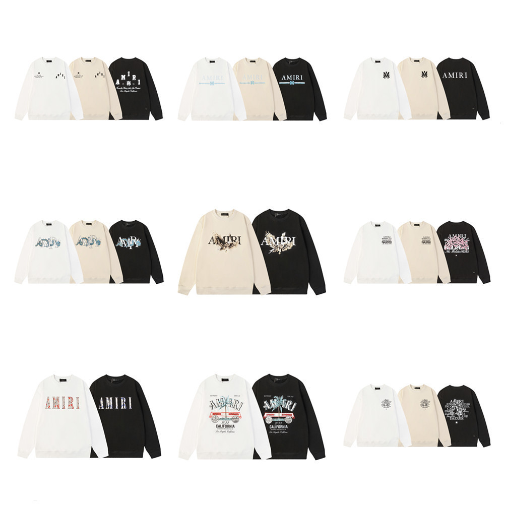 Cross-border Europe and the United States tide amri micro-label letters flying dragon angel eagle round neck sweater men and women high street long-sleeved jacket