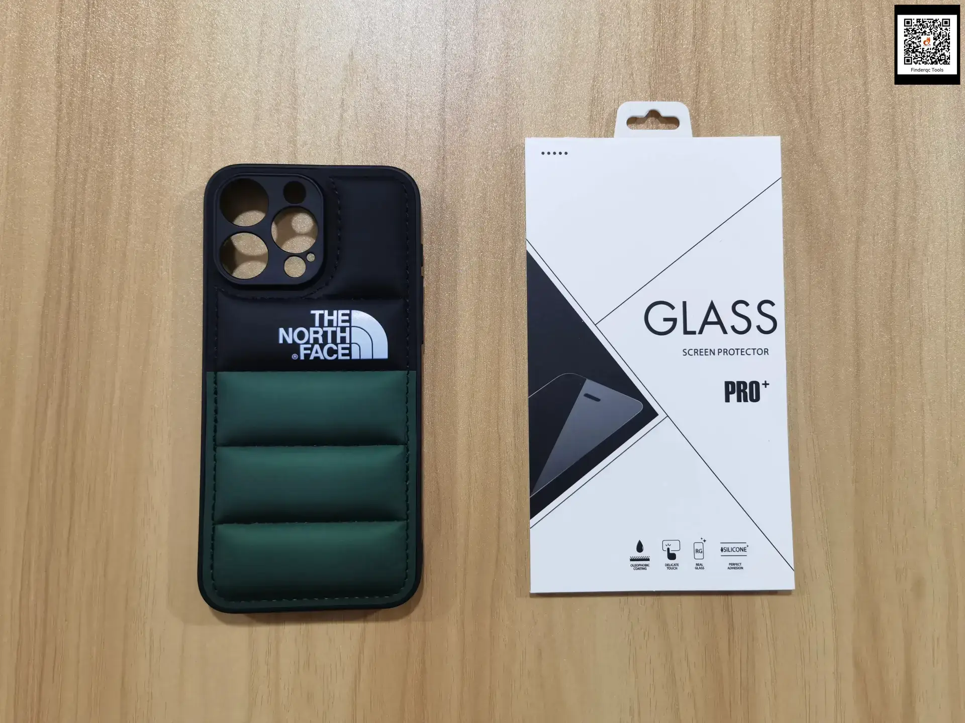 Down jacket Trendy North Mamba Green Iphone16Promax Mobile Phone Case Original Color Matching 15Pro Suitable for Apple 14Pro Couple Men and Women 13 Fall and winter Skin Texture 12 All-Inclusive Anti-Fall Protective Cover