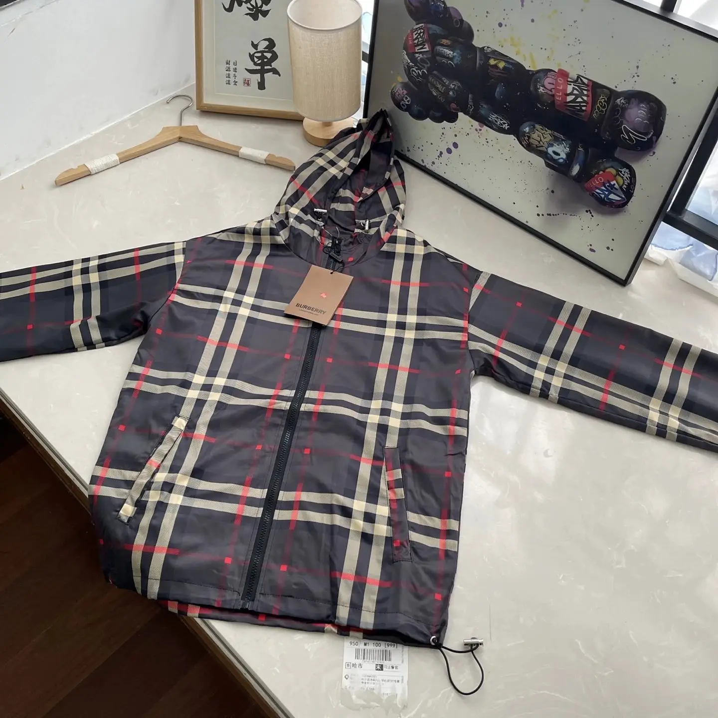 High quality checkered hooded jacket