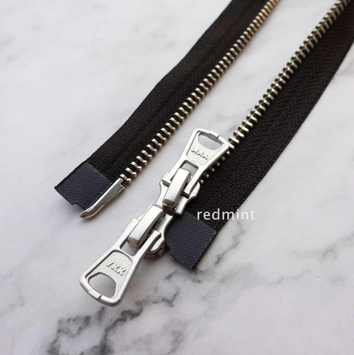5 # Ykk Zipper Metal White Copper Double-Ended Open-End Cardigan Jacket down Jacket Sweater Woolen Placket Black 580