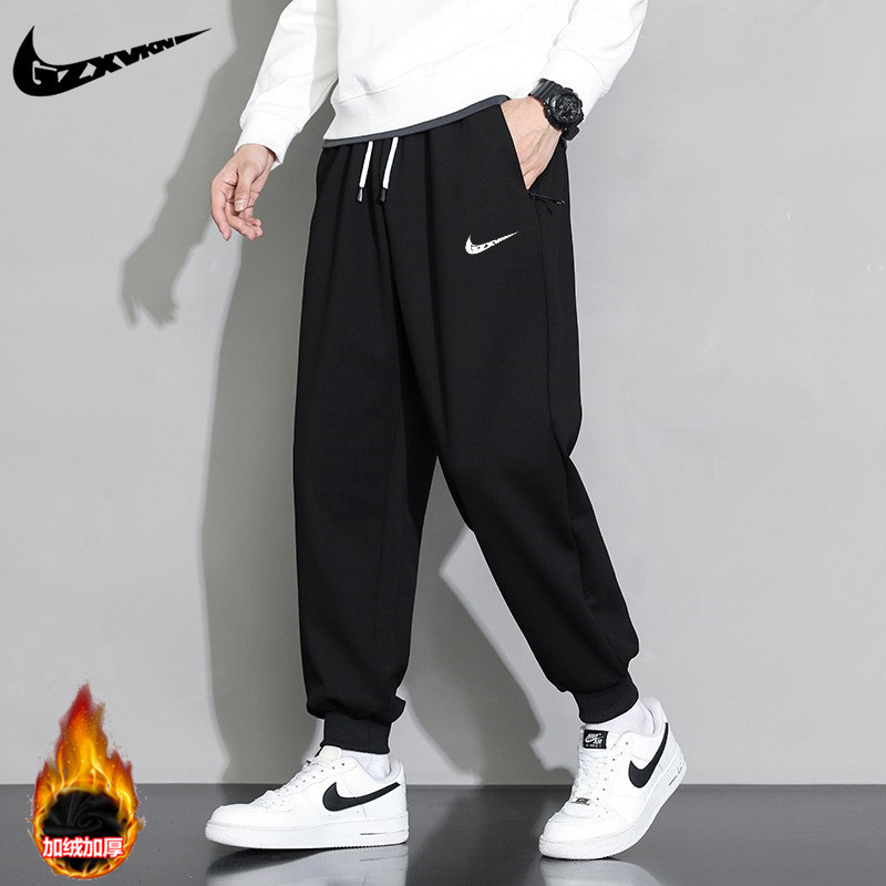 Men's 2025 Spring and Autumn Pants Men's Sports Casual Pants Loose Leggings Plus Velvet Thickened Couple Student Sweatpants Women